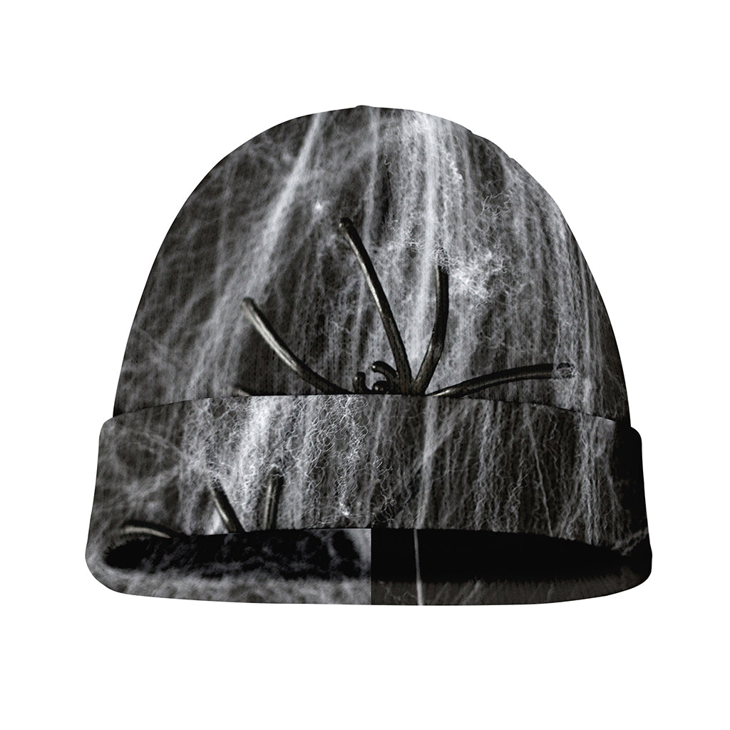 Toy Spiders And Cobweb Print Beanie