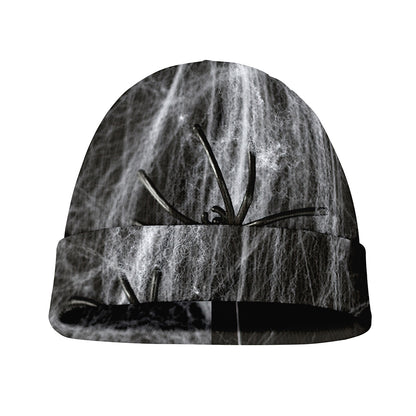 Toy Spiders And Cobweb Print Beanie