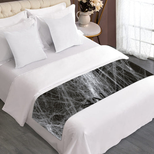 Toy Spiders And Cobweb Print Bed Runner