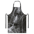 Toy Spiders And Cobweb Print Bib Apron With Pocket