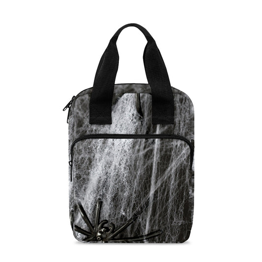 Toy Spiders And Cobweb Print Bible Tote Bag