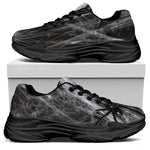 Toy Spiders And Cobweb Print Black Chunky Shoes