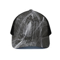 Toy Spiders And Cobweb Print Black Mesh Trucker Hat