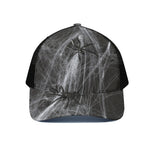 Toy Spiders And Cobweb Print Black Mesh Trucker Cap