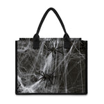Toy Spiders And Cobweb Print Canvas Tote Bag
