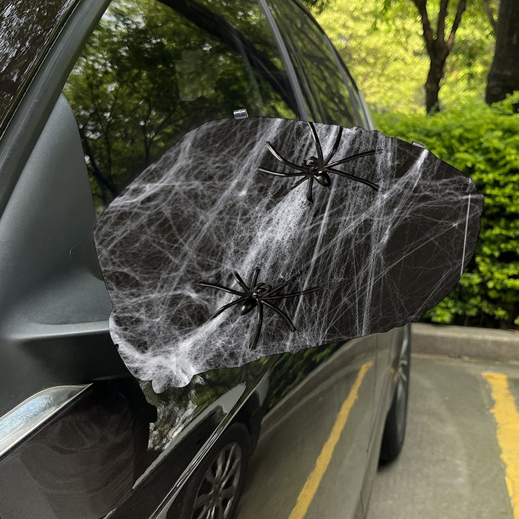 Toy Spiders And Cobweb Print Car Side Mirror Covers