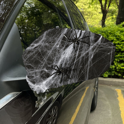 Toy Spiders And Cobweb Print Car Side Mirror Covers