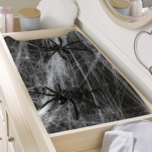Toy Spiders And Cobweb Print Changing Pad Cover