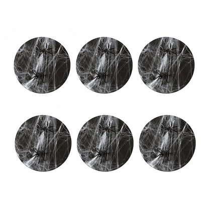 Toy Spiders And Cobweb Print Coaster Set