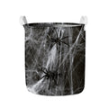 Toy Spiders And Cobweb Print Collapsible Laundry Basket
