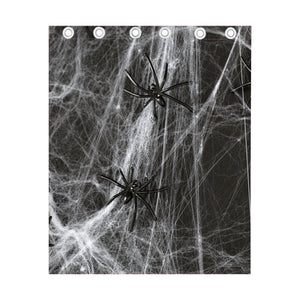 Toy Spiders And Cobweb Print Curtain