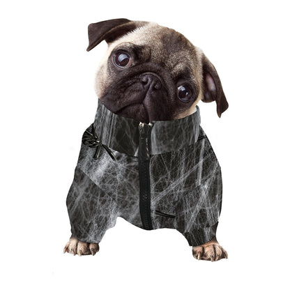 Toy Spiders And Cobweb Print Dog Zip Up Jacket