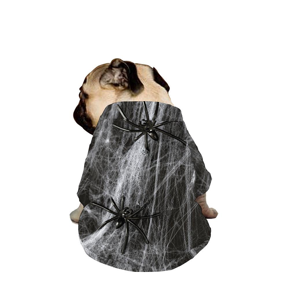 Toy Spiders And Cobweb Print Dog Zip Up Jacket