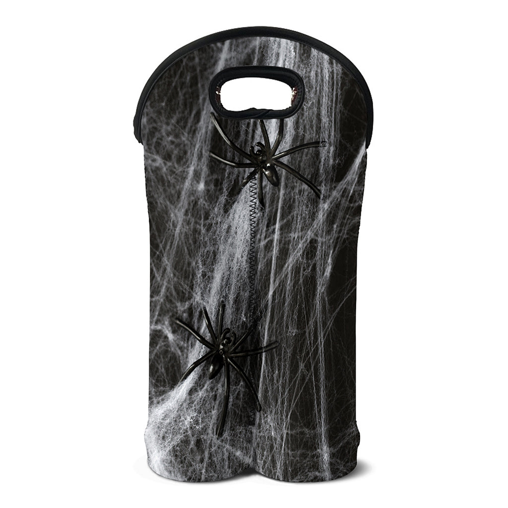 Toy Spiders And Cobweb Print Double Neoprene Wine Tote