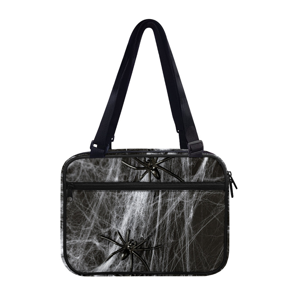 Toy Spiders And Cobweb Print Double Strap Bible Bag