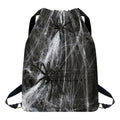Toy Spiders And Cobweb Print Drawstring Backpack