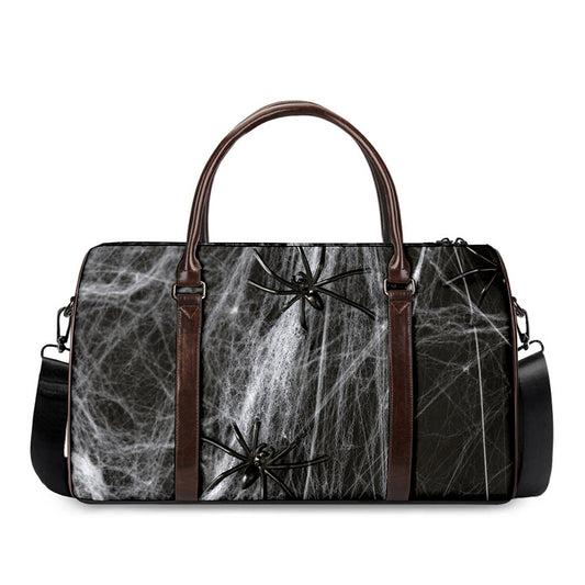Toy Spiders And Cobweb Print Duffle Bag