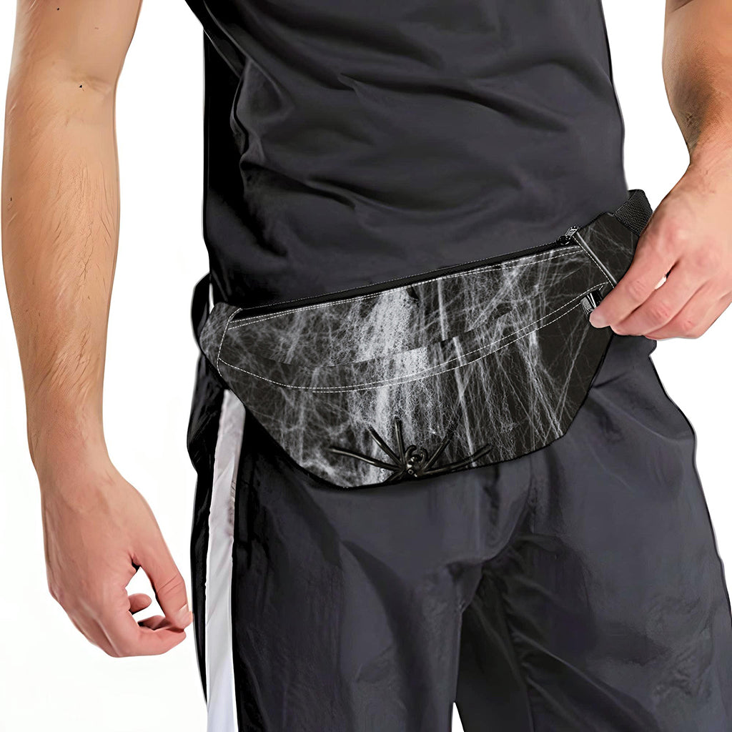 Toy Spiders And Cobweb Print Fanny Pack
