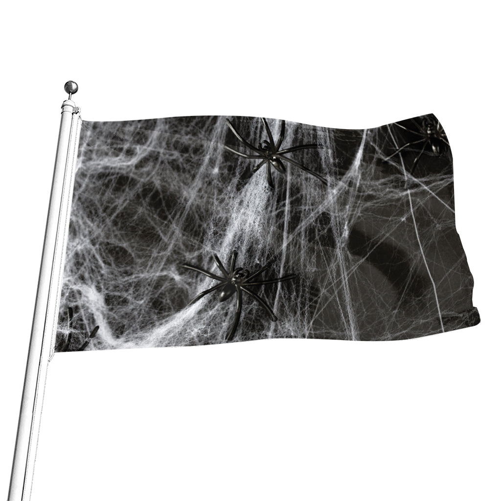 Toy Spiders And Cobweb Print Flag