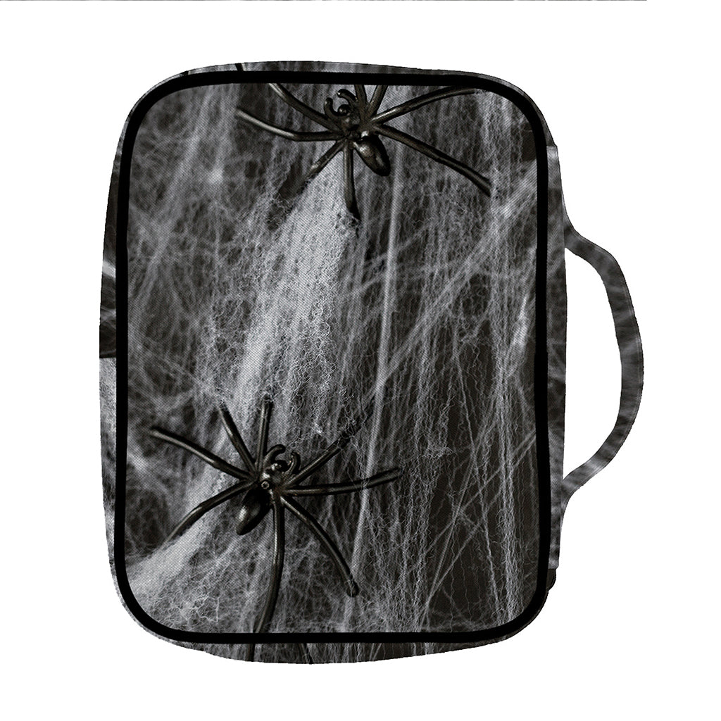 Toy Spiders And Cobweb Print Front Pocket Bible Bag