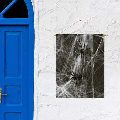 Toy Spiders And Cobweb Print Garden Flag