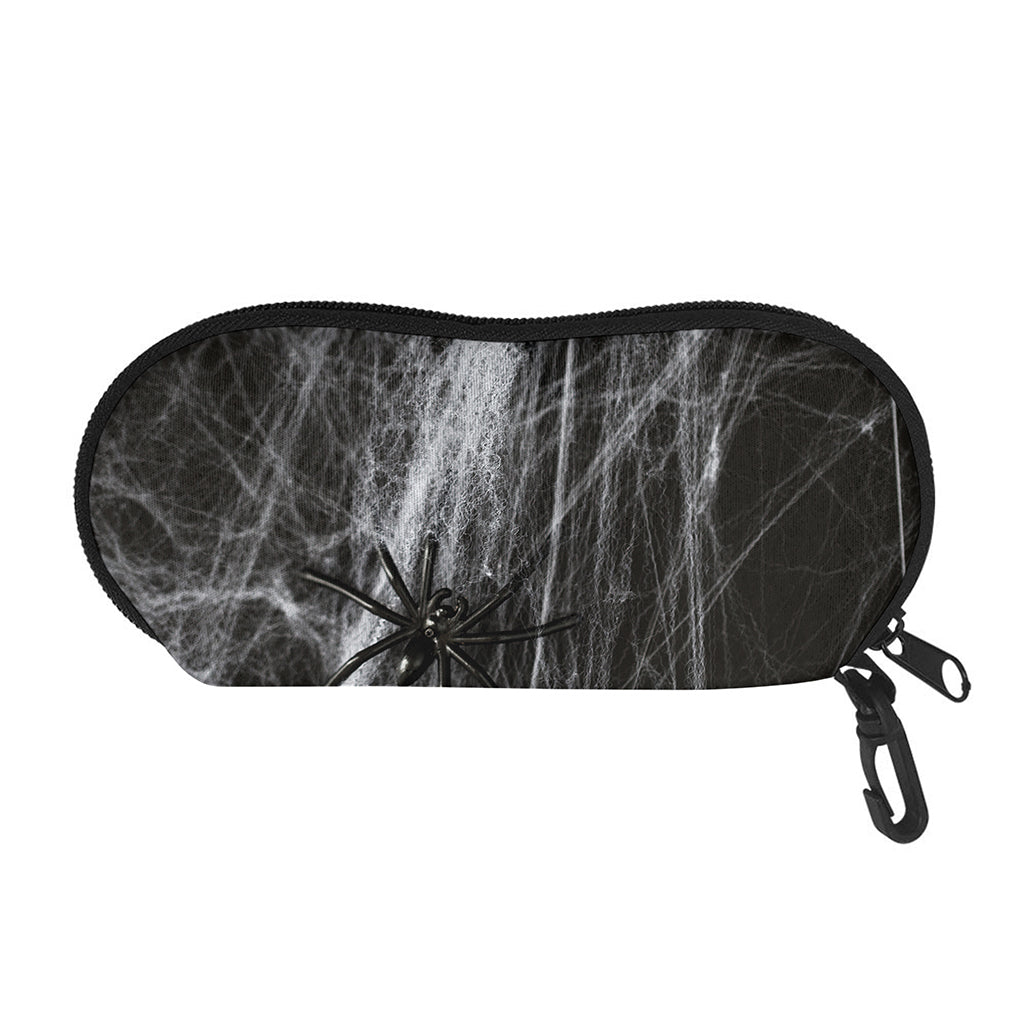 Toy Spiders And Cobweb Print Glasses Case