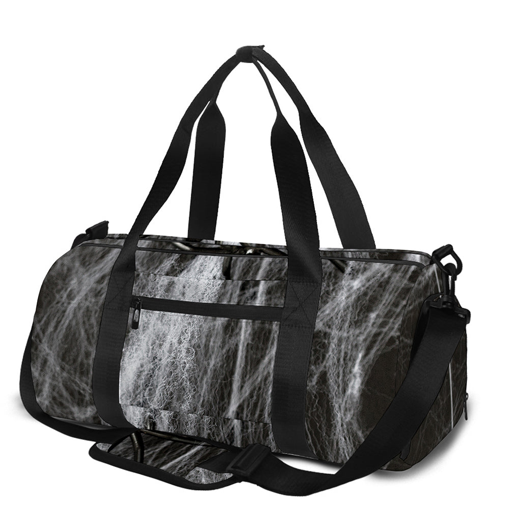 Toy Spiders And Cobweb Print Gym Bag
