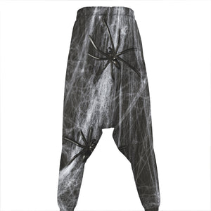 Toy Spiders And Cobweb Print Hammer Pants