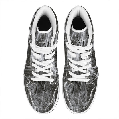 Toy Spiders And Cobweb Print High Top Leather Sneakers