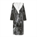 Toy Spiders And Cobweb Print Hooded Bathrobe