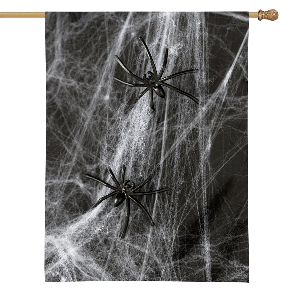 Toy Spiders And Cobweb Print House Flag