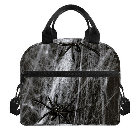 Toy Spiders And Cobweb Print Insulated Lunch Bag