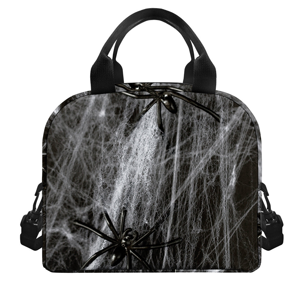 Toy Spiders And Cobweb Print Insulated Lunch Bag