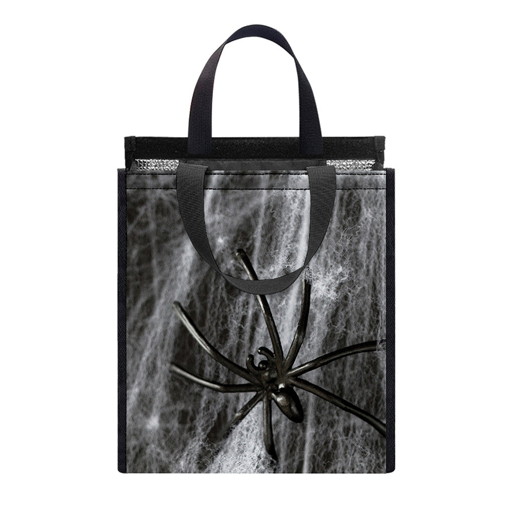 Toy Spiders And Cobweb Print Insulated Lunch Tote