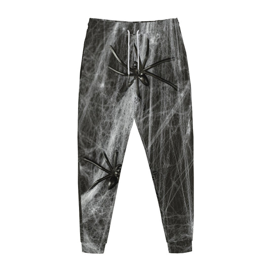 Toy Spiders And Cobweb Print Jogger Pants