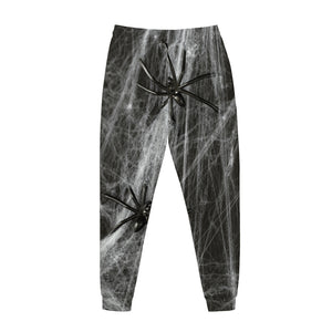 Toy Spiders And Cobweb Print Jogger Pants