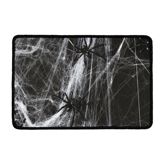 Toy Spiders And Cobweb Print Kitchen Mat
