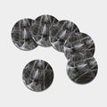 Toy Spiders And Cobweb Print Leather Coaster Set