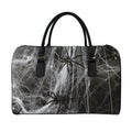 Toy Spiders And Cobweb Print Leather Duffel Bag