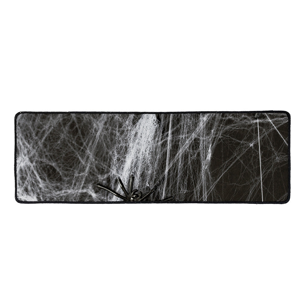 Toy Spiders And Cobweb Print Long Kitchen Mat