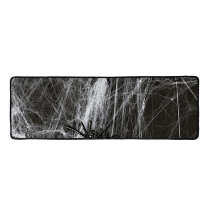 Toy Spiders And Cobweb Print Long Kitchen Mat