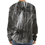 Toy Spiders And Cobweb Print Long Sleeve Baseball Jersey