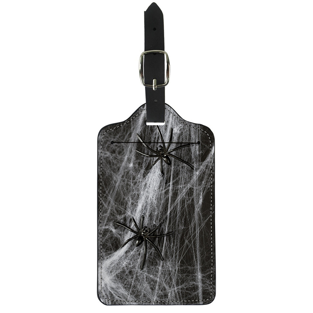 Toy Spiders And Cobweb Print Luggage Tag