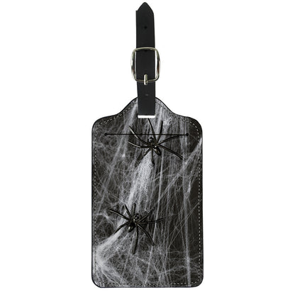 Toy Spiders And Cobweb Print Luggage Tag