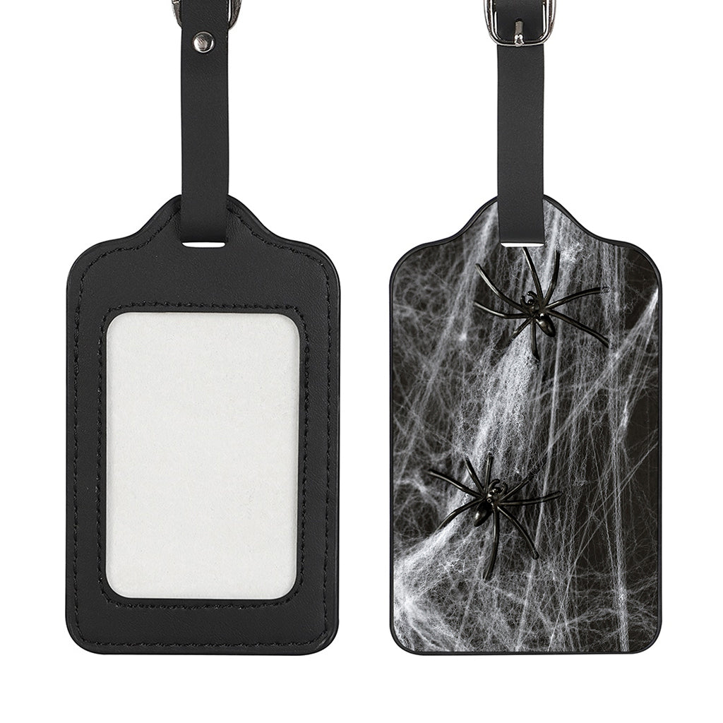 Toy Spiders And Cobweb Print Luggage Tag
