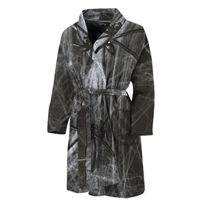 Toy Spiders And Cobweb Print Men's Bathrobe