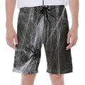 Toy Spiders And Cobweb Print Men's Beach Shorts