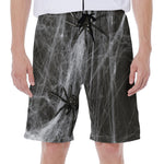 Toy Spiders And Cobweb Print Men's Beach Shorts