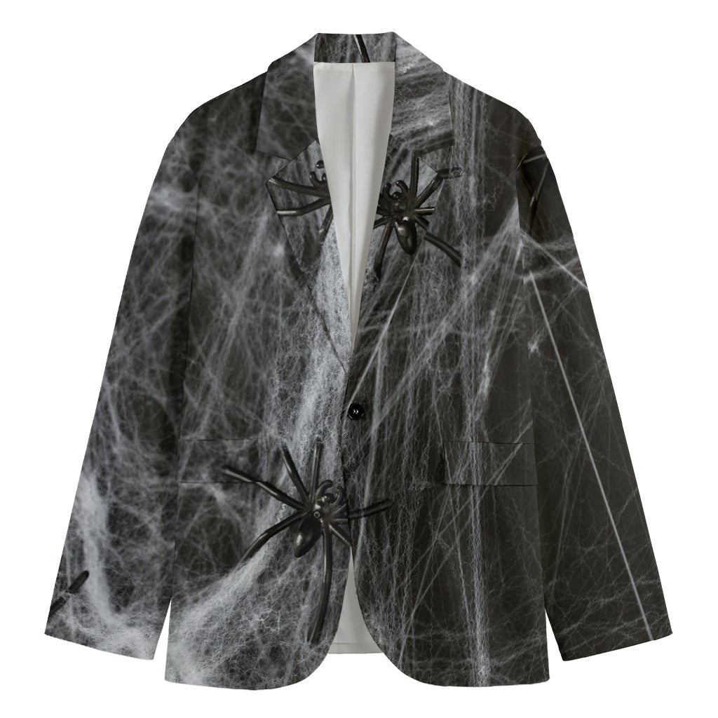 Toy Spiders And Cobweb Print Men's Blazer