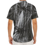 Toy Spiders And Cobweb Print Men's Deep V-Neck Shirt